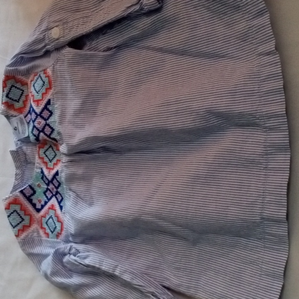 4/$20 Carter's 6 Months Baby Girls Chambray Boho Style Tunic Top with Embroidery
